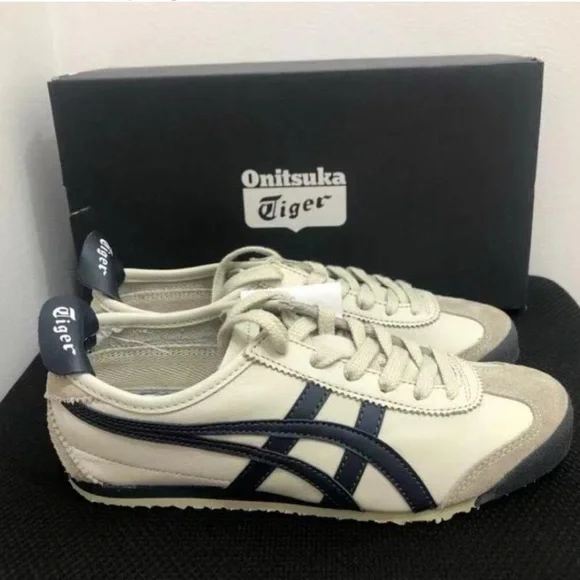 Onitsuka Tiger Mexico 66 White and Navy Sneakers
